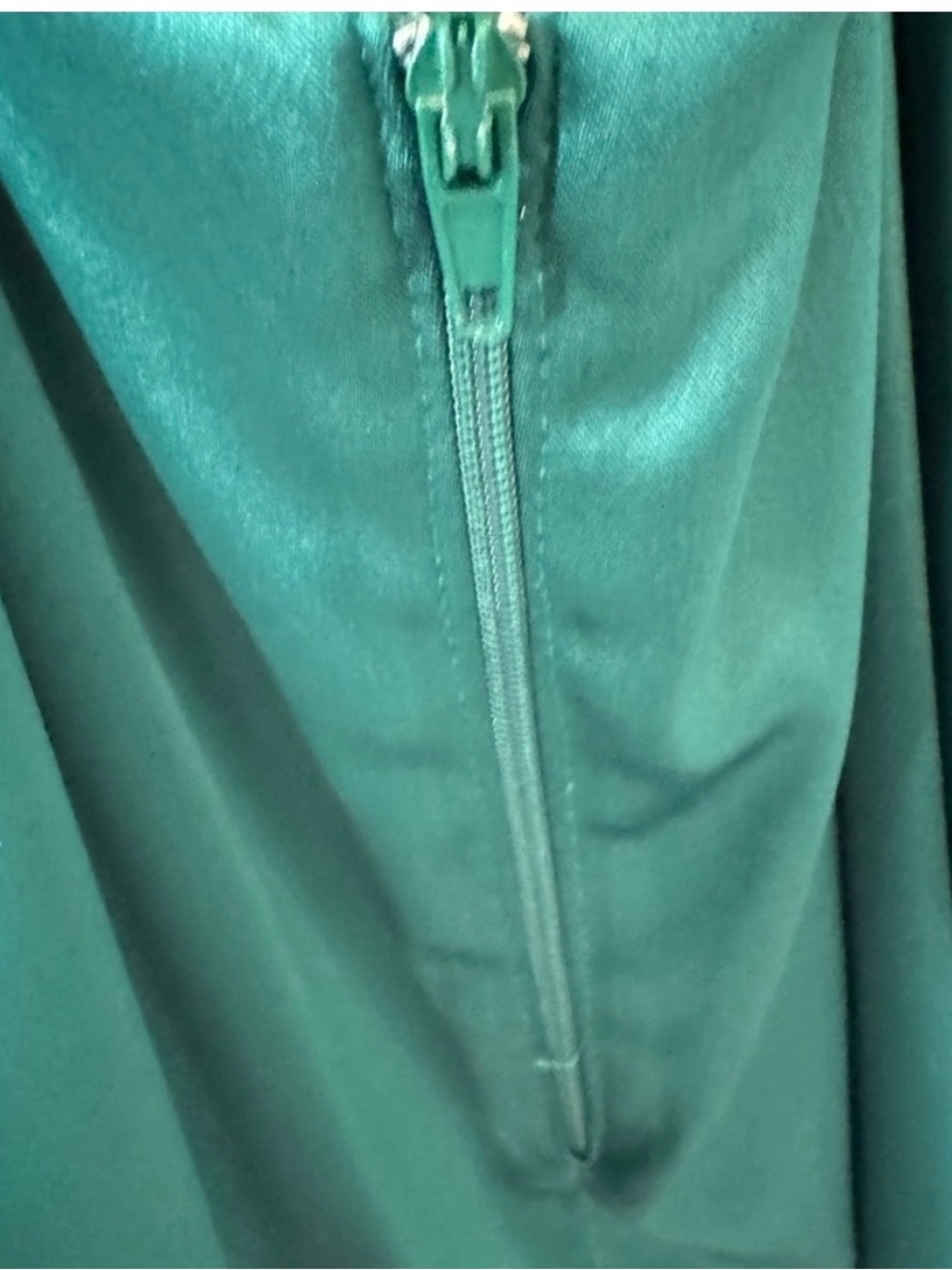 Camille La Vie Emerald Green Strapless Satin Dress with Lace Back - Picture 6 of 6